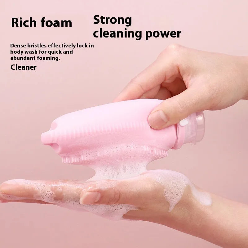Silicone bath brush storage bottle with 100ml capacity in various colours