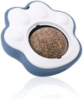 Edible vine catnip ball chew toy for cats in blue, green, or pink colours measuring 45x33x50mm