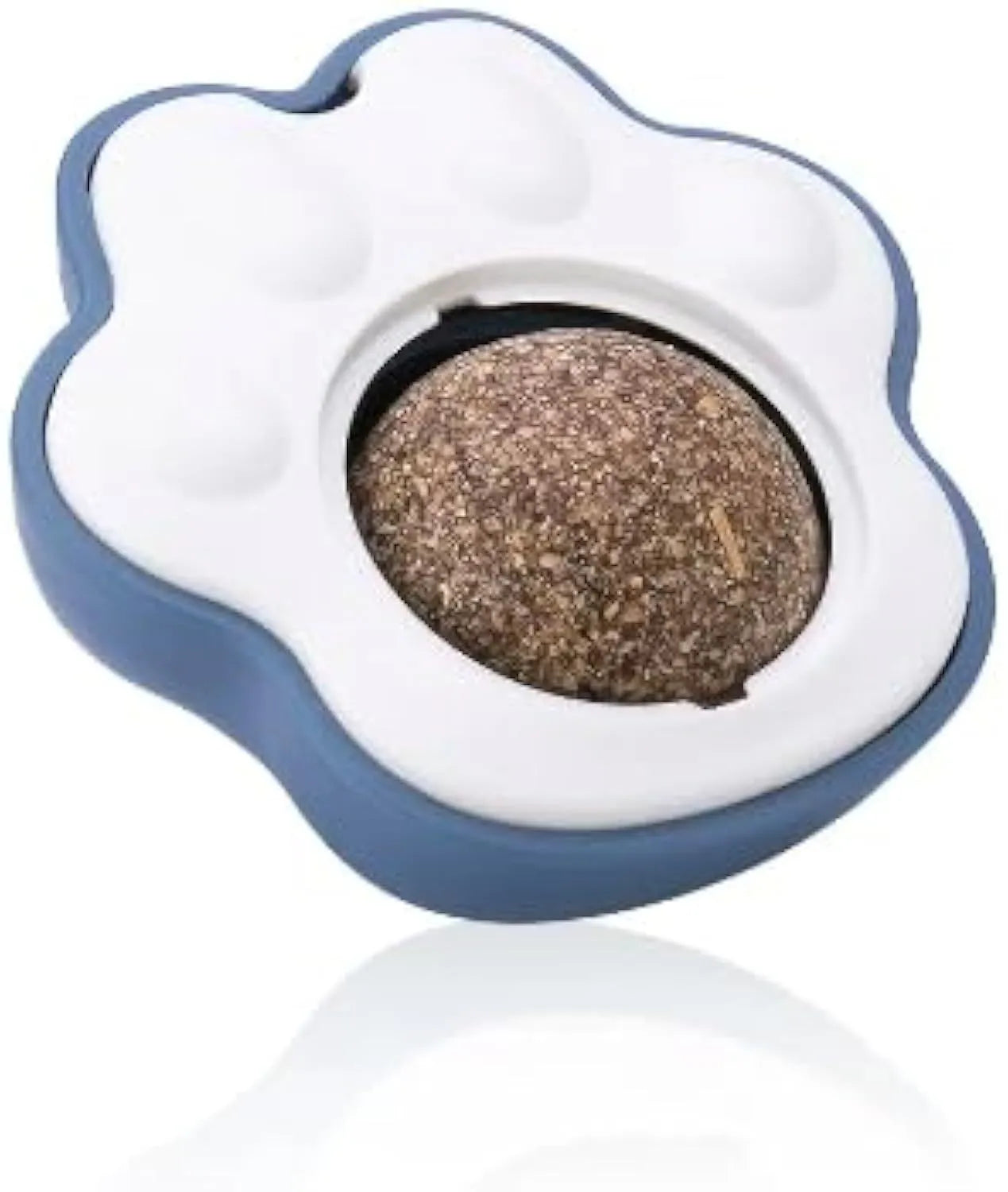 Edible vine catnip ball chew toy for cats in blue, green, or pink colours measuring 45x33x50mm