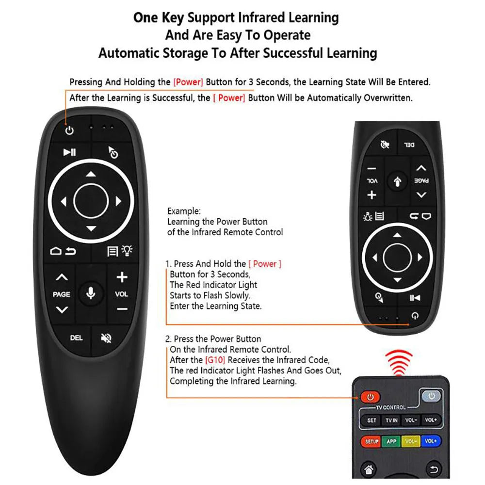 G10 G10S Pro voice remote control with gyroscope air mouse for Android and PC