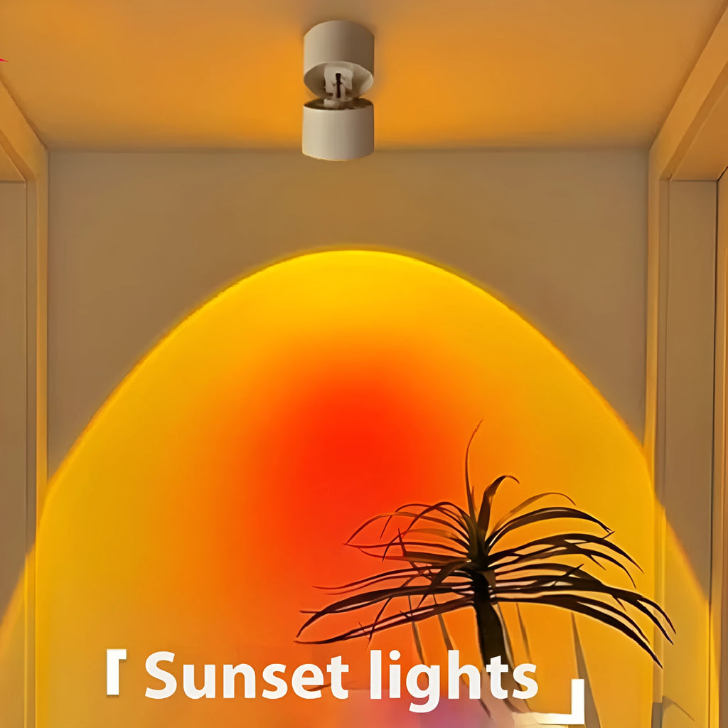 Open-mounted non-falling spotlight wall light in white aluminium with sunset light colour temperature