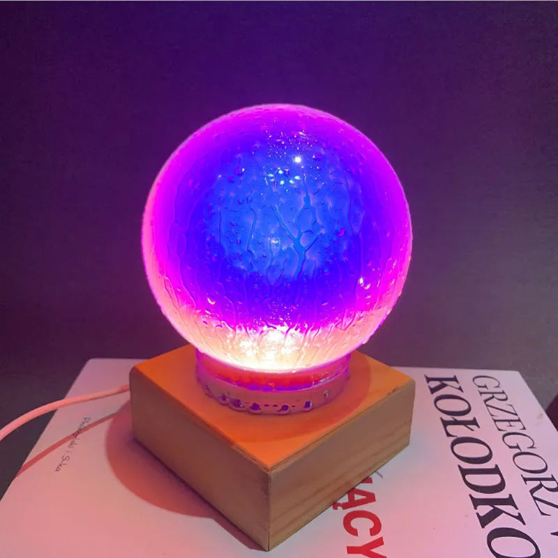Creative Moonlight Rainbow Glass Table Lamp with glass shade and 3W USB LED in pink purple yellow