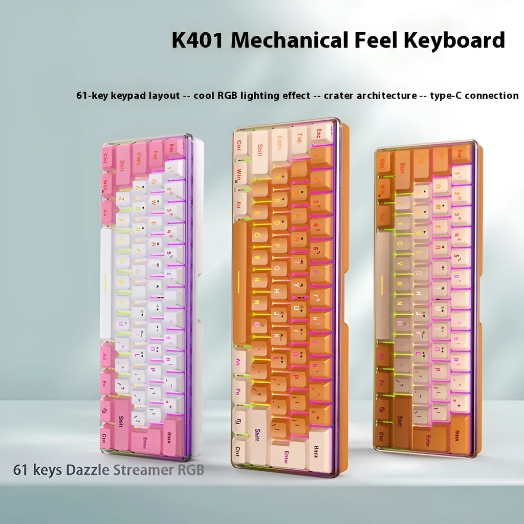 Compact RGB keyboard with wired USB cable and ABS casing, 30x11x2.5cm, in black with backlit keys