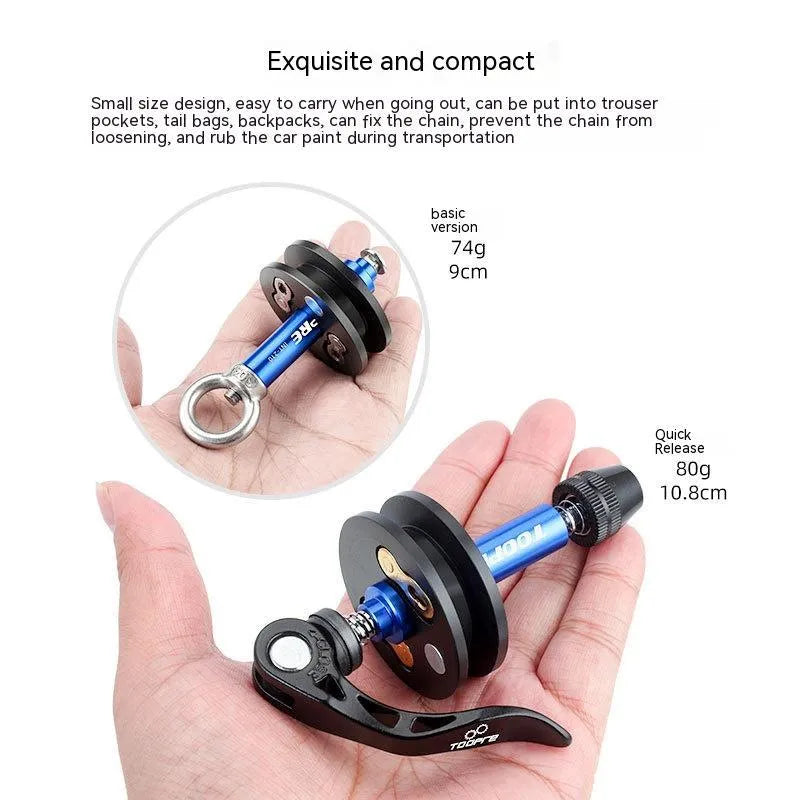 Aluminium alloy bicycle chain holder tool for washing compatible with Shimano and SRAM chains.