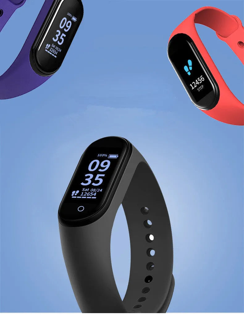 Waterproof multi-function electronic watch 635X smart bracelet sport tonneau shape plastic mirror black dial