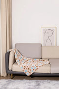 Double-sided flannel pet blanket with cartoon dog pattern in blue colour
