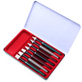 Right Point 7-piece calligraphy pen set with black ink, stainless steel tips, plastic metal penholders, widths 2MM to 11MM