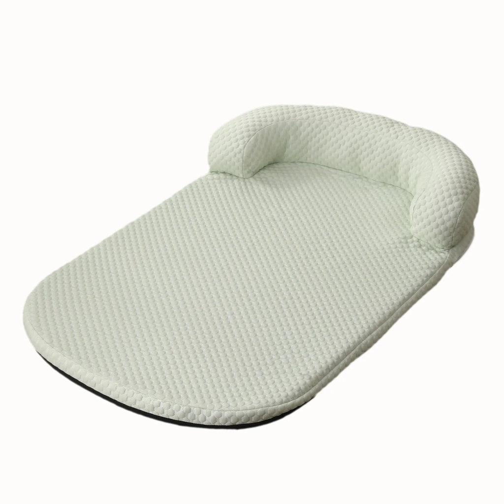 Summer pet cooling mat with ice peas filling in blue cloth, available in multiple sizes for dogs