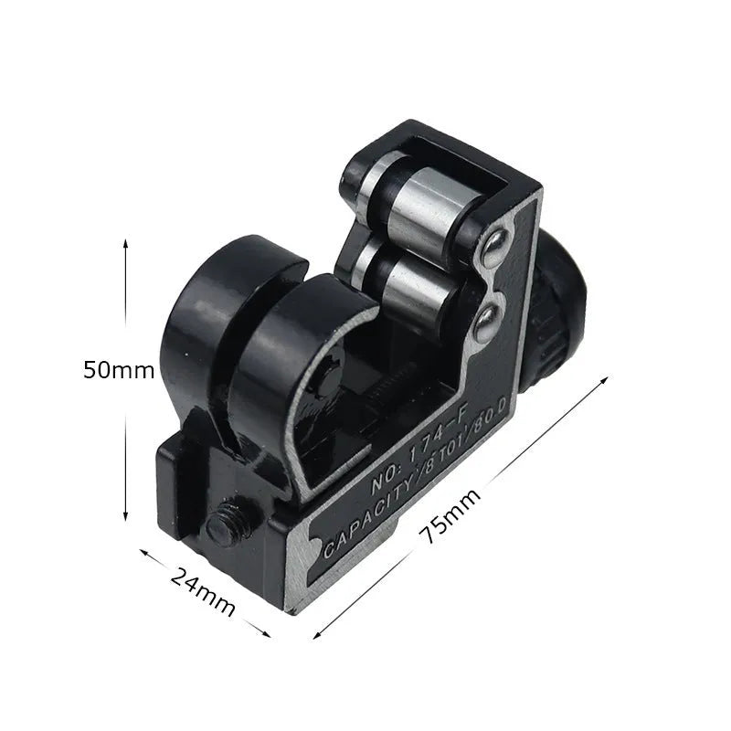 Black mini pipe cutter in alloy steel for cutting copper and aluminium tubes 3-28mm