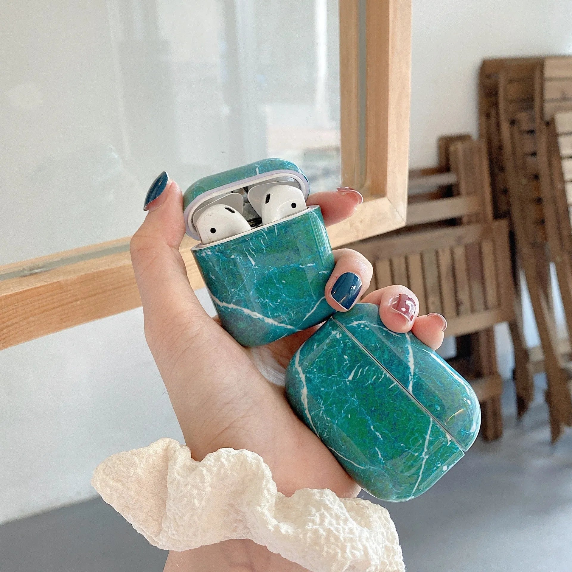 2nd generation Bluetooth earphone case PC hard shell marble finish for Airpods 1/2 and Airpods Pro