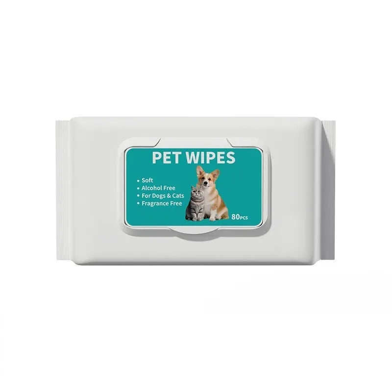 Pet disposable cleaning wipes pack with 10 draws for dogs and cats, neutral scent