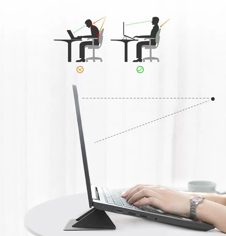 Non-slip portable cooling bracket for notebook, ergonomic stand with anti-slip fibre texture, blue colour