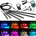 Black silicone LED atmosphere light bar with wireless remote for motorcycle and car interior lighting