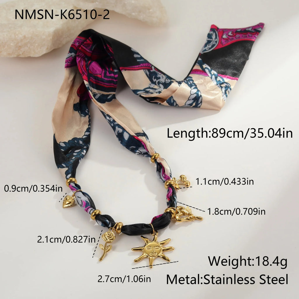 Stainless steel geometric pendant necklace with 18K gold plating on adjustable 41-50cm chain