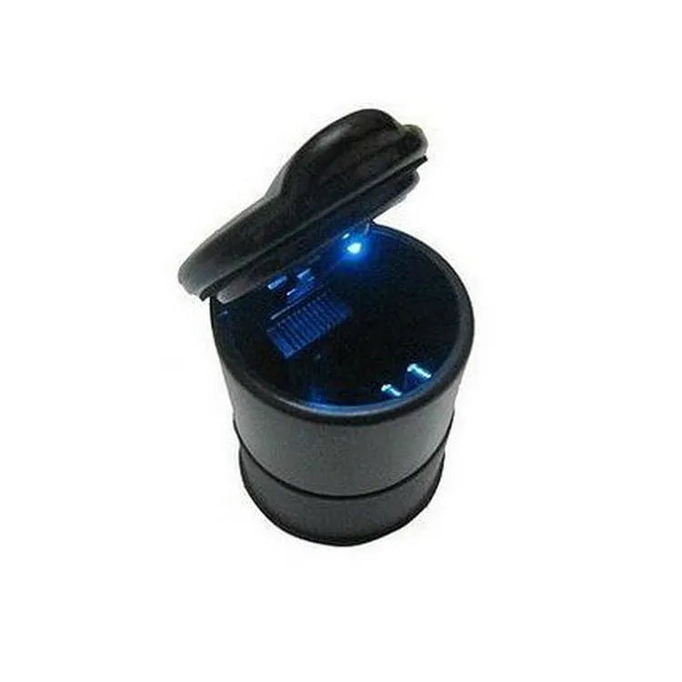 Black covered car ashtray with built-in light made from high temperature resistant PBT material