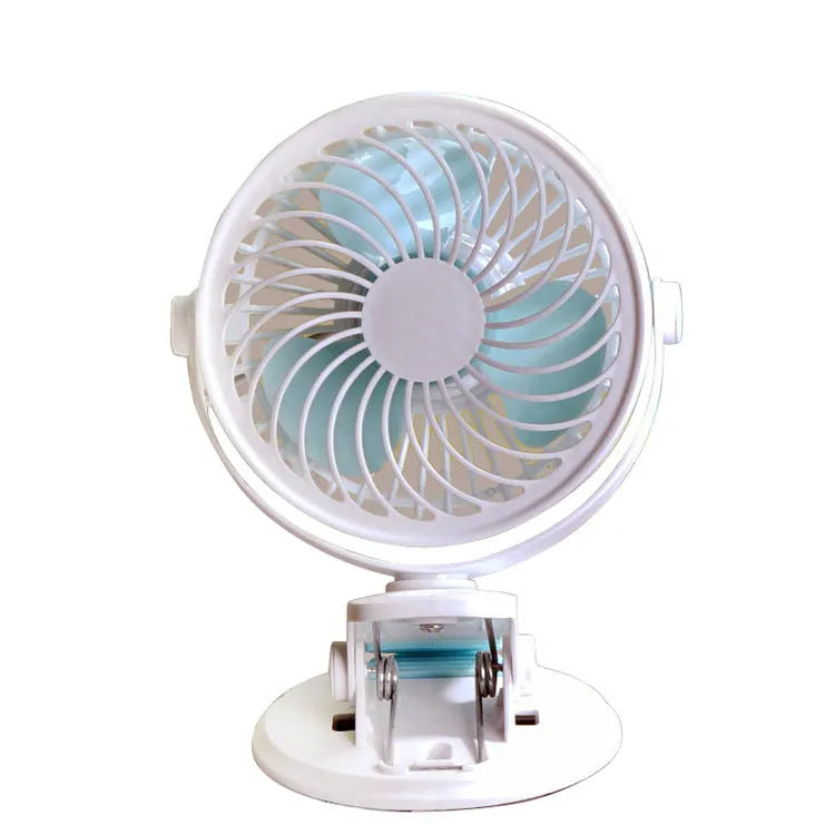 USB-powered quiet desktop fan with brushless motor in clip and floor style options