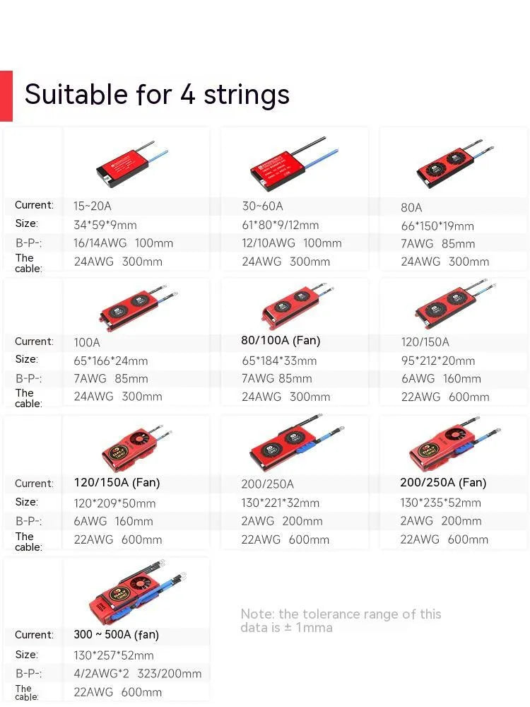 Dali brand lithium iron phosphate battery protection board for 4S 12V battery packs.