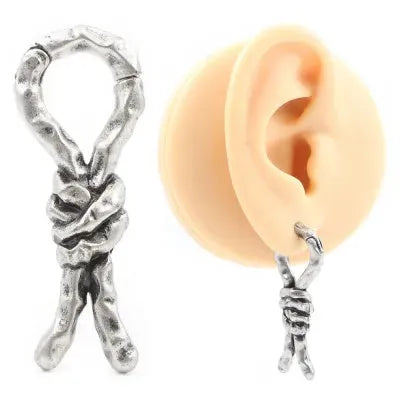 4mm copper piercing earring with retro bending and hitches design for unisex auricle wear