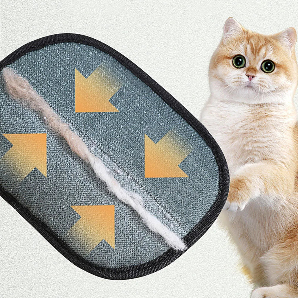 Black pet hair removal gloves with silicone bristles for dog cat rabbit grooming