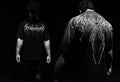 Men's dark loose fit plus size cotton short sleeve t-shirt with gilding detail.