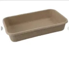 Brown disposable cat litter box with environmentally friendly degradable materials