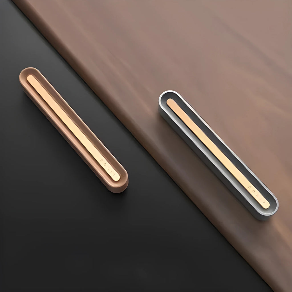 Solid wooden long bar car aromatherapy ornament for air vents in walnut colour.