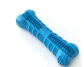 Bone-shaped silicone dog molar stick with bristles for teeth cleaning and easy toothpaste hole
