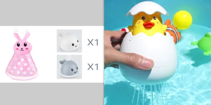 Automatic water induction whale bath toy spraying water with colourful LED lights
