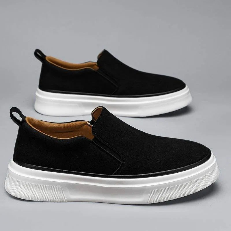 Men's casual cowhide leather round toe shoes with linen lining and foam rubber sole, available in multiple colours and sizes 40-44