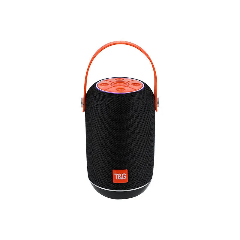 TG107 fabric wireless Bluetooth portable speaker in blue orange pattern, 99mm size, 10W output