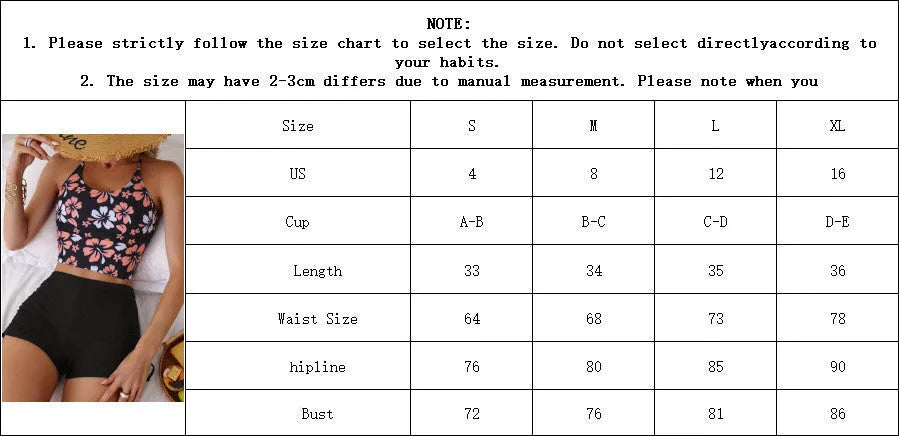 Women's high waist floral backless bikini swimsuit in colour FP45BK on a model