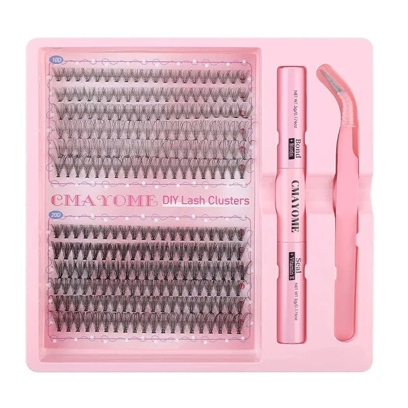DIY individual false eyelash clusters for natural-looking lash extensions