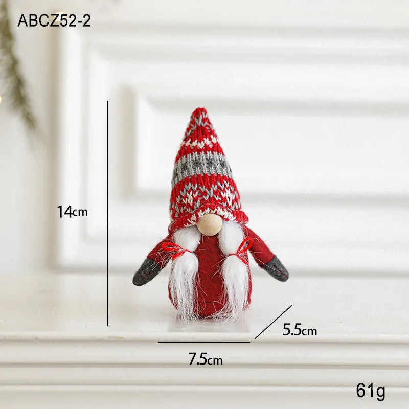 Cloth Christmas ornament faceless Rudolf reindeer doll in red clothing