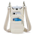 Cycling water bottle bag in beige, black or pink colours with minimalist cloth design for bicycle mounting