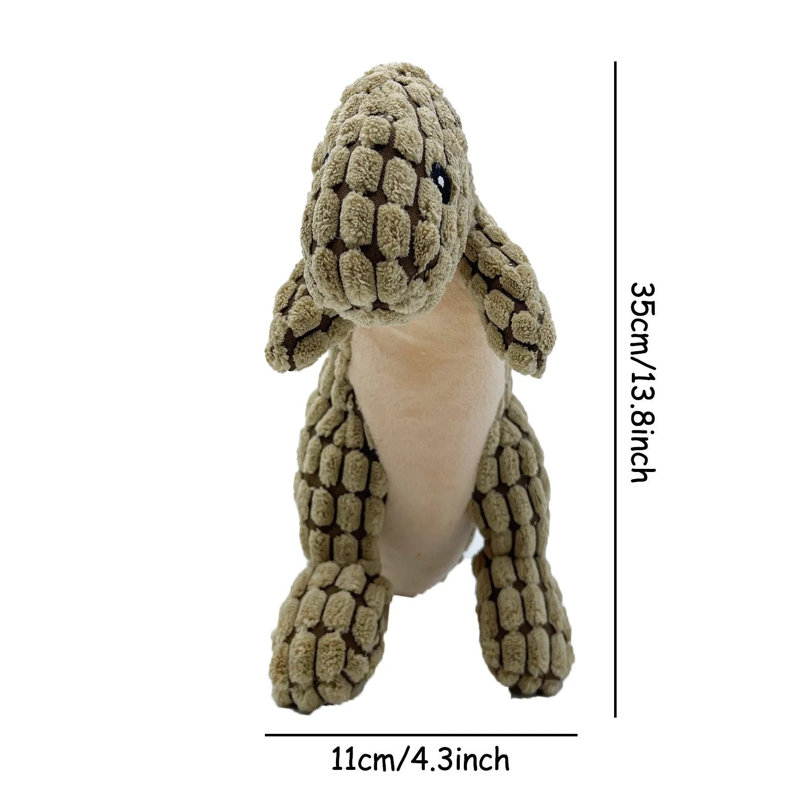 Grey, green, or orange durable squeaking chew toy for dogs resistant to bites.
