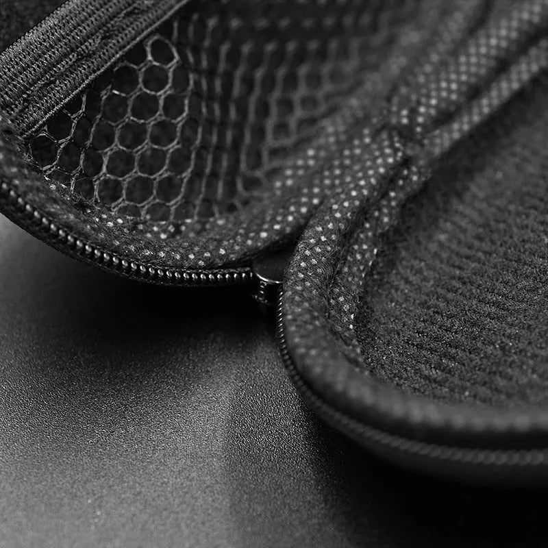 Black oval leather earphone storage bag for EDX PRO, ZEX PRO, EDSDQ6S, ZESEDA, and EDX Super models