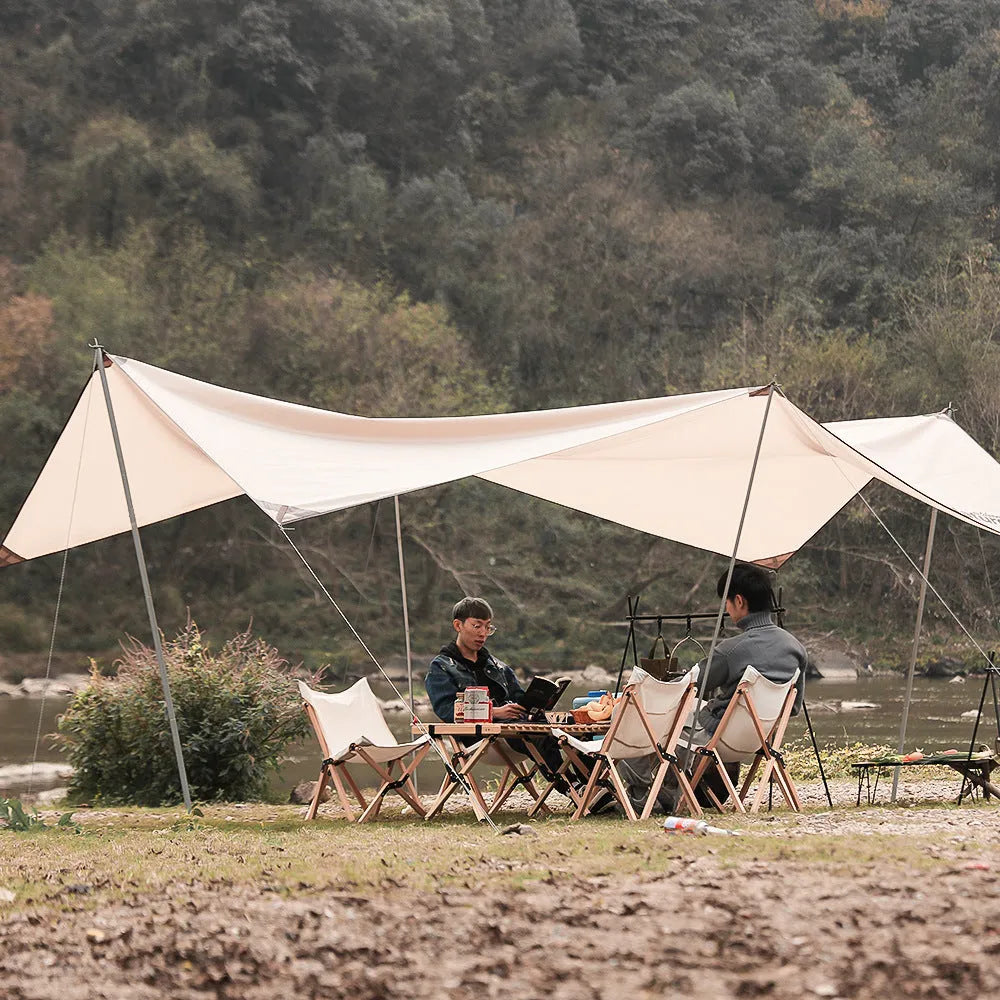 Aluminium alloy foldable triangle camping clothes drying rack with multiple hooks