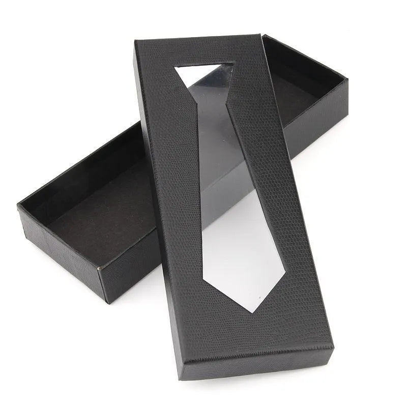 Black snakeskin finish fixed cardboard tie packing box for men's gift storage