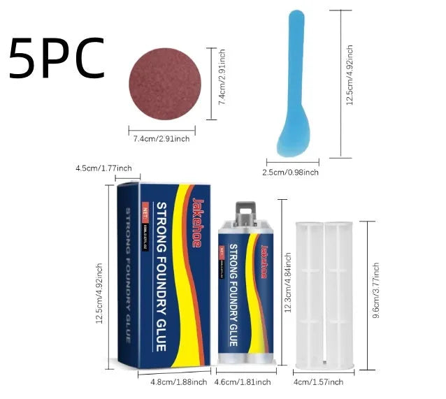 85ml metal casting glue epoxy kit with applicator tools for stainless steel copper aluminium waterproof repairs