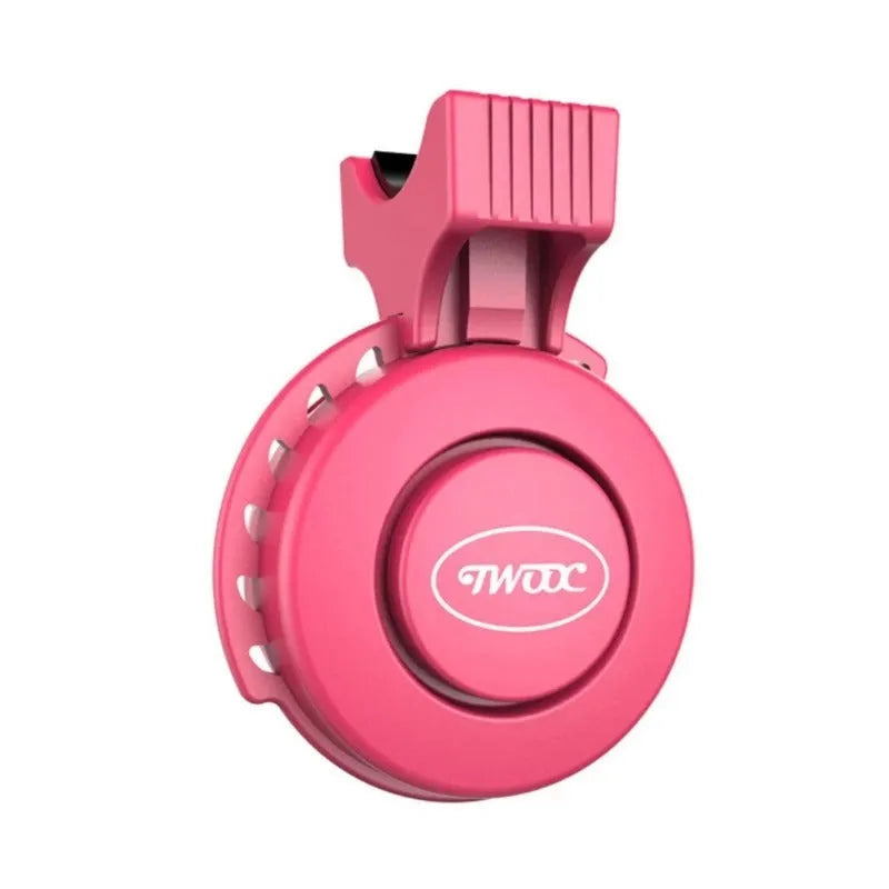 TWOOC T-002 bicycle charging speaker electronic horn mounted on handlebar, black colour, with wired switch and rubber strap