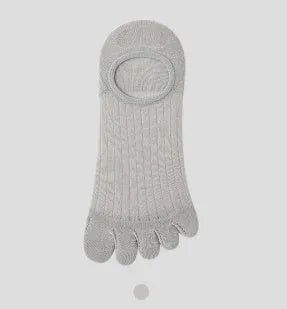 Modal cotton five-finger ultra-thin breathable boat socks in solid colours