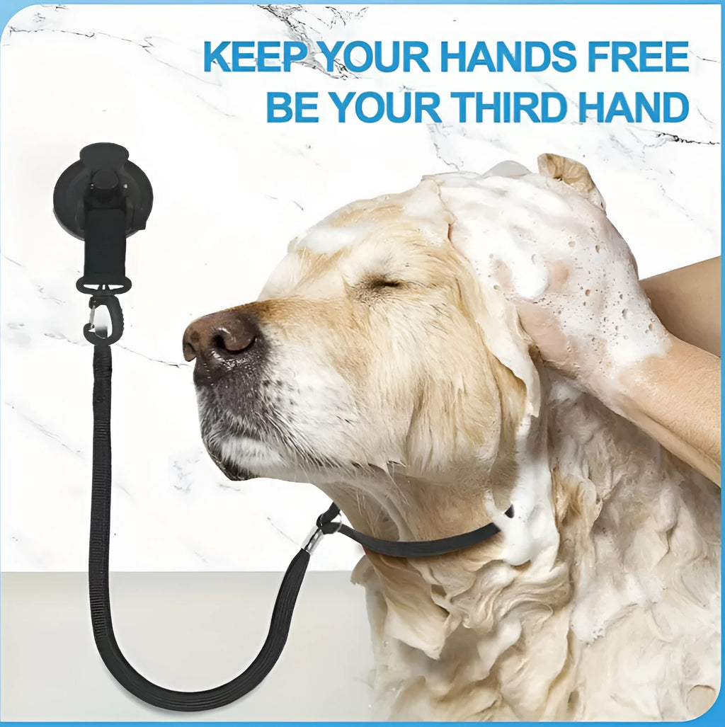 Pet bath restraint suction cup cuff set with traction rope for dog cat washing grooming