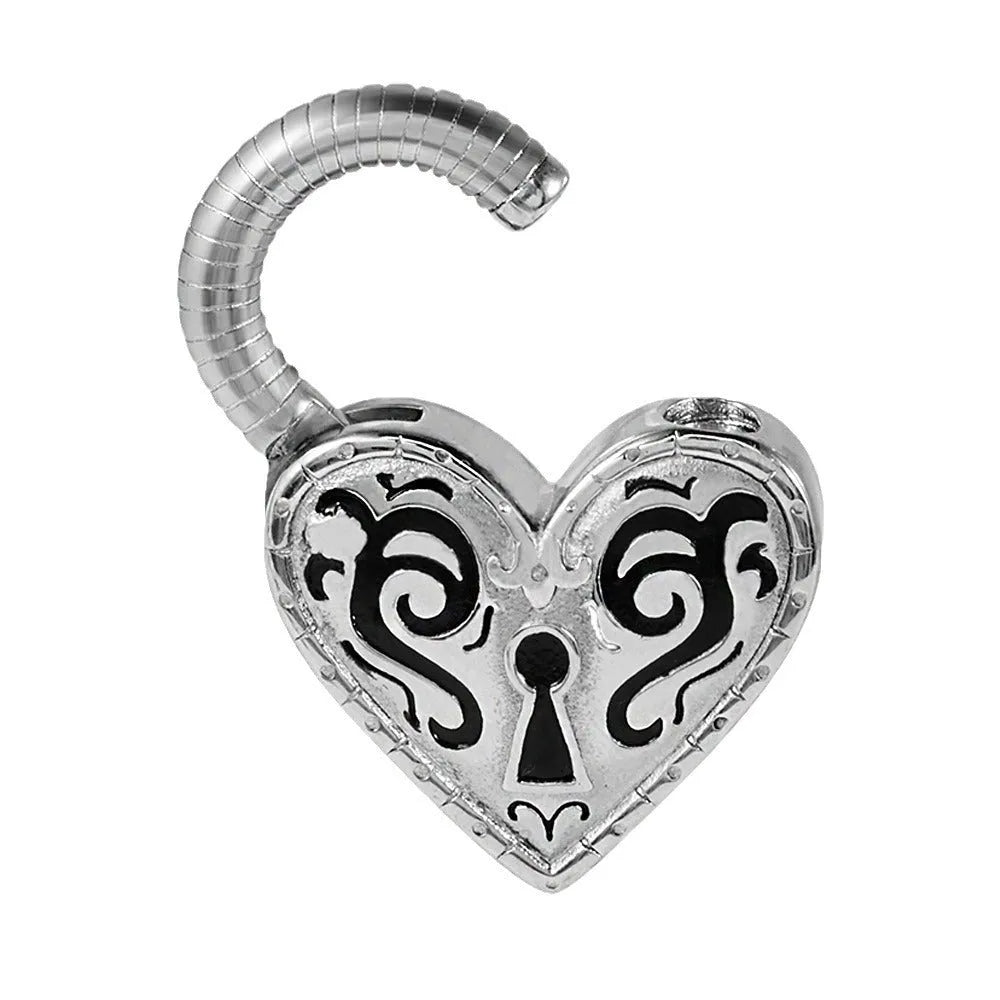 Women's heart-shaped stainless steel ear piercing in gold or steel colour