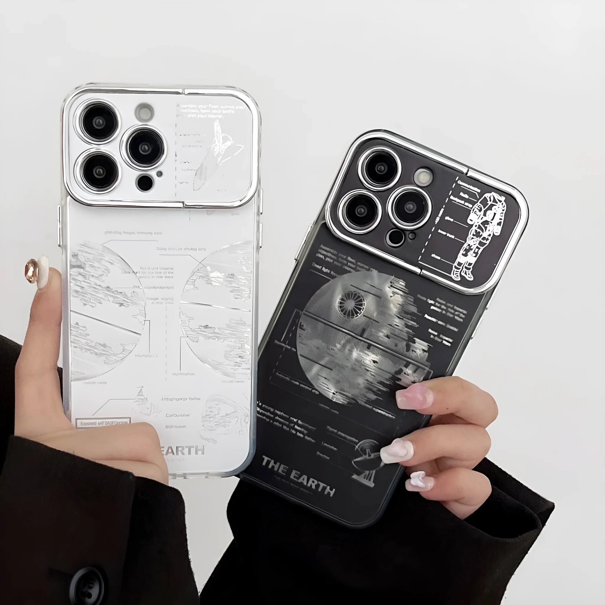 Pleated bracket phone case in TPU material with fall protection for iPhone 11-15 series, shown in colour as in Figure 1