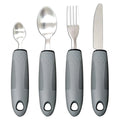 Stainless steel adaptive cutlery set with rubber handles for elderly tremor assistance