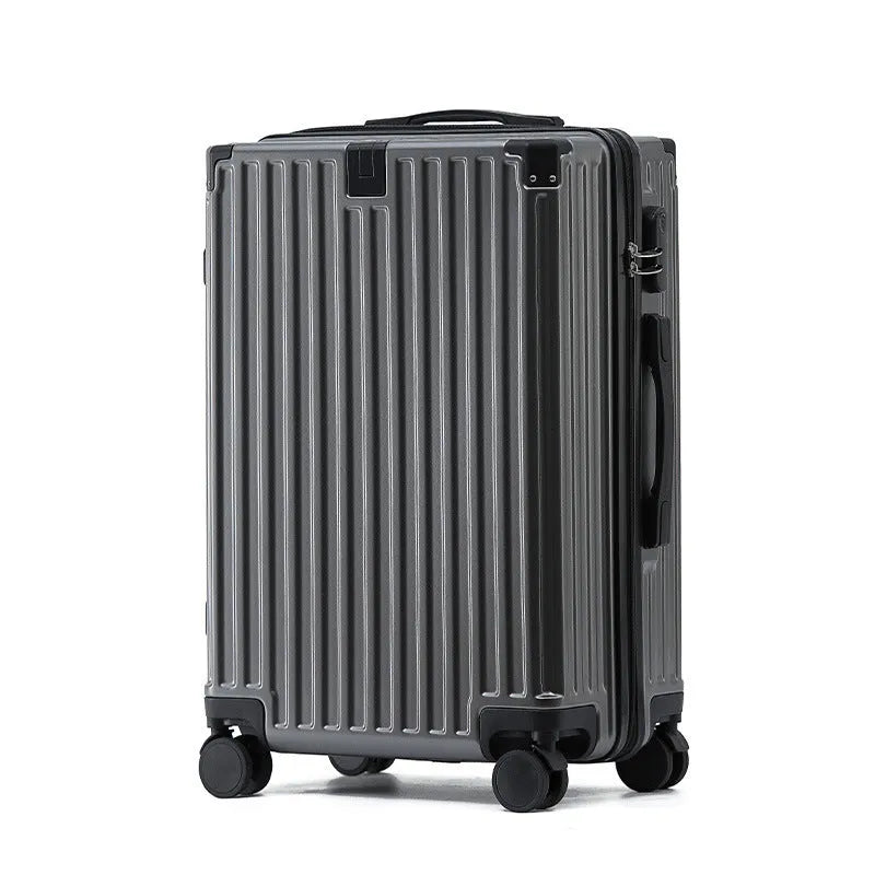 Aluminium frame trolley suitcase in avocado green with wheels and a USB port.