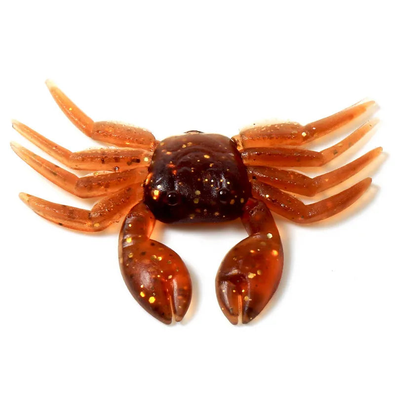 PVC software crab fishing lure measuring 8cm in length with detailed crab shape