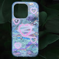 Shell Pattern Double-layer Printing Phone Case TPU Anti-fall Protective Cover for iPhone 12 13 14 15 Series Including Pro Pro Max Plus in Love Fragments Colour
