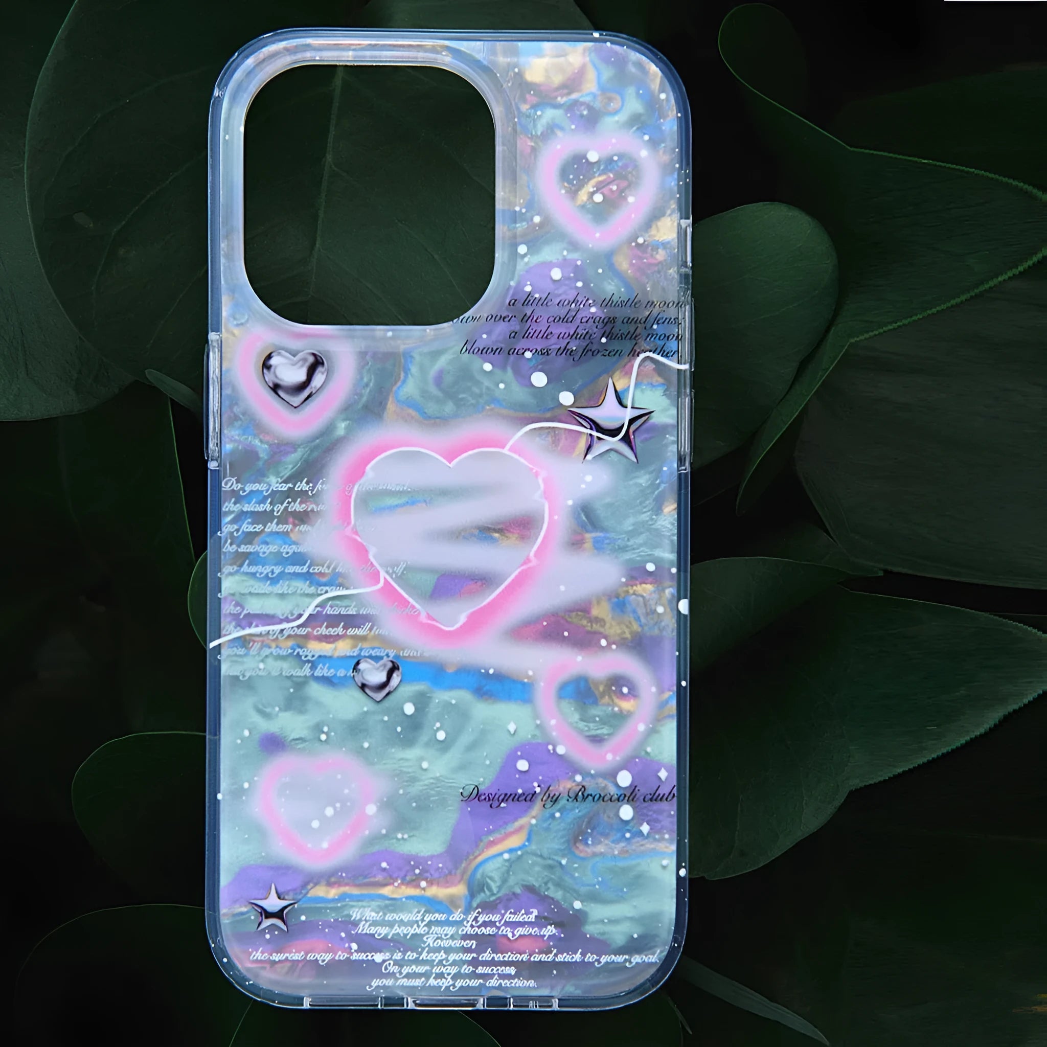 Shell Pattern Double-layer Printing Phone Case TPU Anti-fall Protective Cover for iPhone 12 13 14 15 Series Including Pro Pro Max Plus in Love Fragments Colour