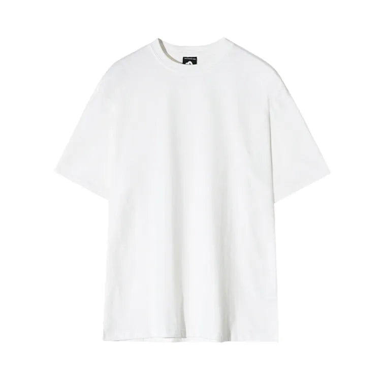 Men's slim-fit cotton T-shirt in black or white with Asian sizing